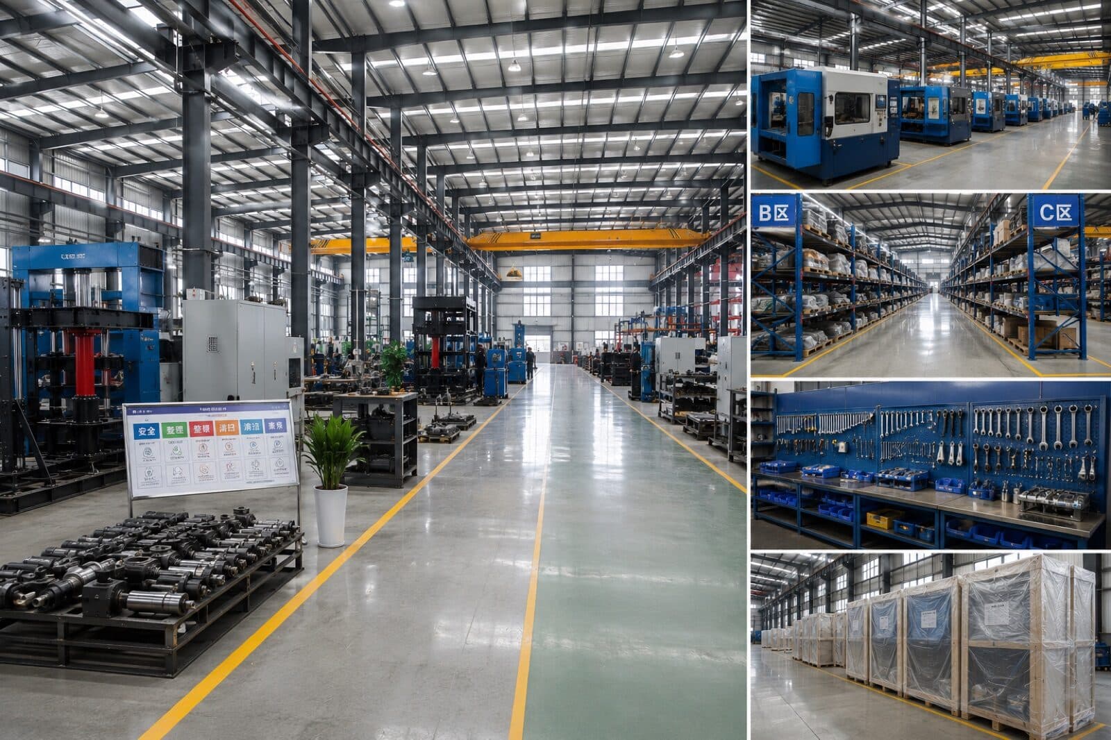 Usine industrielle organisée et opérationnelle